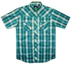 画像3: レジストル スナップフロント ウエスタン シャツ（ライム・ターコイズ・ブラウン・レモン/半袖）/Resistol RU University Fit Short Sleeve Western Shirt(Lime/Gold Lurex) (3)