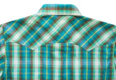 画像4: レジストル スナップフロント ウエスタン シャツ（ライム・ターコイズ・ブラウン・レモン/半袖）/Resistol RU University Fit Short Sleeve Western Shirt(Lime/Gold Lurex) (4)