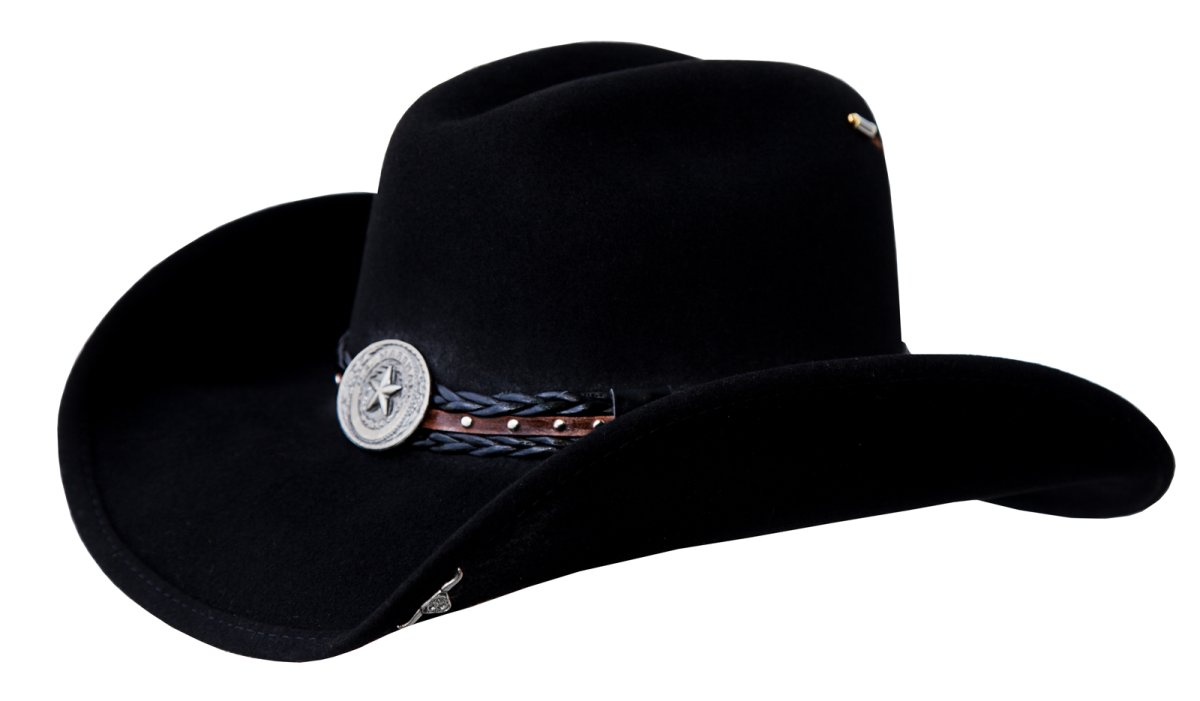 画像2: ブルハイド プレミアムウール カウボーイ ハット ストレイバレット（U.S.マーシャル スター・ブラック）/Bullhide Premium Wool Cowboy Hat STRAY BULLET U.S.MARSHALL(Black) (2)