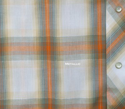 画像2: ローパー スナップフロント ウエスタン シャツ（アイボリー・ブルー・タン・コーラル/半袖）/Roper Short Sleeve Western Shirt(Ivory/Blue/Coral Plaid)