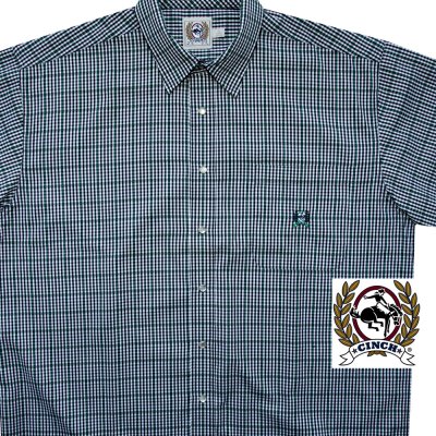 画像1: シンチ スナップフロント ウエスタン シャツ（ブラック・グリーン/半袖）ラージサイズ  身幅67cm/Cinch Short Sleeve Western Shirt(Black/Green)