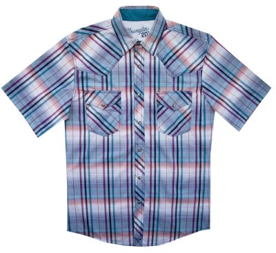 画像2: ラングラー 20X 半袖 ウエスタンシャツ ブルーマルチ S/Wrangler 20X Short Sleeve Western Shirt(Blue Multi)