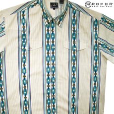 画像1: ローパー サウスウエスト 半袖 ウエスタン シャツ（クリーム）大きいサイズ 2XL 身幅72cm/Roper Short Sleeve Western Shirt(Cream) (1)