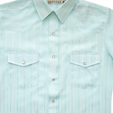 画像2: ローパー クラシック ストライプ ウエスタン シャツ（アクア/半袖）S/Roper Short Sleeve Western Shirt(Aqua) (2)