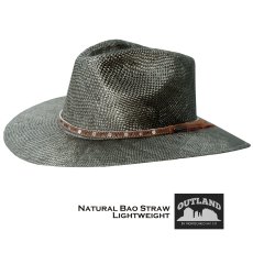 画像1: アウトランド バオ ストロー アウトバック ハット（ブラウン）XL/Outland Bao Straw Outback Hat(Brown) by Montecarlo Hat Co (1)