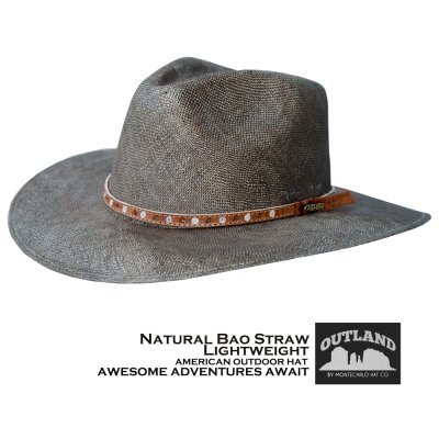 画像1: アウトランド バオ ストロー アウトバック ハット（ブラウン）L/Outland Bao Straw Outback Hat(Brown) by Montecarlo Hat Co