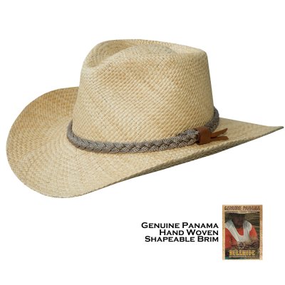 画像1: ブルハイド パナマ アウトドア ストロー ハット（ナチュラル）/Bullhide Panama Straw Outback Hat(Natural) 
