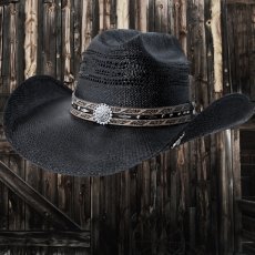 画像2: ブルハイド ウエスタン ストロー カウボーイ ハット コーラル ダスト（ブラック）/Bullhide Straw Cowboy Hat Corral Dust(Black) (2)