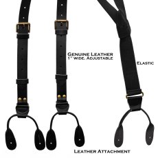 画像2: スカリー レザー サスペンダー（ブラック）/Scully Leather Suspenders(Black) (2)