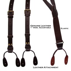 画像2: スカリー レザー サスペンダー（ブラウン）/Scully Leather Suspenders(Brown) (2)