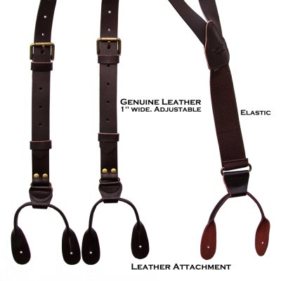 画像2: スカリー レザー サスペンダー（ブラウン）/Scully Leather Suspenders(Brown)