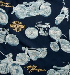 画像3: ハーレーダビッドソン トリリチャード アメリカ製 モーターサイクル アロハシャツ キャンプシャツ（ブルー）M/Harley Davidson Tori Richard Aloha Shirt(Blue) (3)