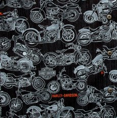 画像3: ハーレーダビッドソン トリリチャード アメリカ製 モーターサイクル アロハシャツ キャンプシャツ（ブラック）S/Harley Davidson Tori Richard Aloha Shirt(Black) (3)