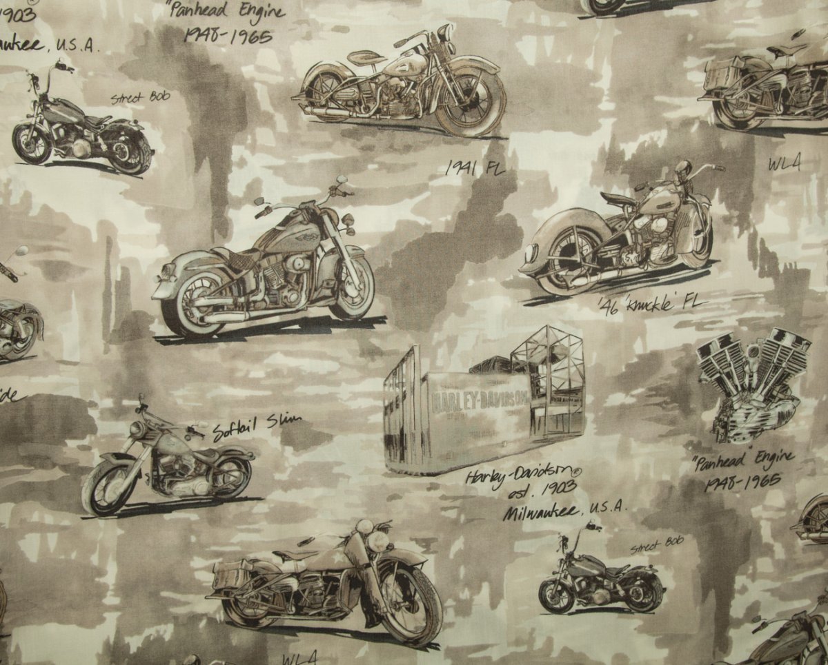 画像3: ハーレーダビッドソン トリリチャード アメリカ製 モーターサイクル アロハシャツ キャンプシャツ（サンド・クリーム）M/Harley Davidson Tori Richard Aloha Shirt(Sand) (3)