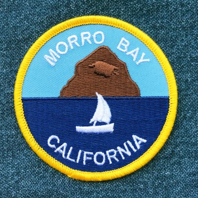 画像1: 刺繍 ワッペン アメリカ カリフォルニア州 ビーチタウン モロベイ ヨット モロロック/Patch CALIFORNIA