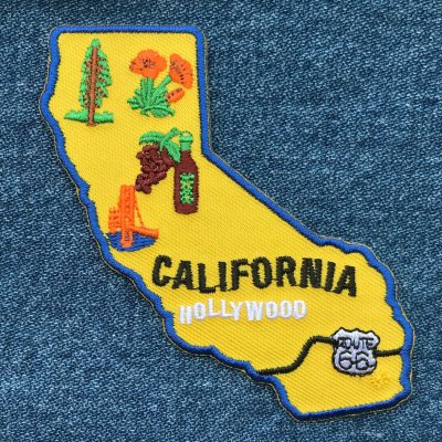 画像1: 刺繍 ワッペン アメリカ カリフォルニア州 マップ/Patch CALIFORNIA