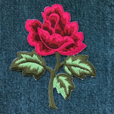 画像1: 刺繍 ワッペン ローズ 薔薇 /Patch