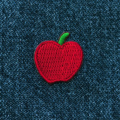 画像1: 刺繍 ワッペン アップル 赤りんご スモール 2.7cmx2.9cm/Patch