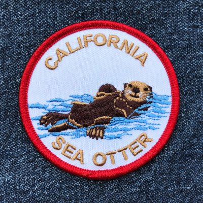 画像1: 刺繍 ワッペン アメリカ カリフォルニア シーオッター ラッコ/Patch CALIFORNIA 