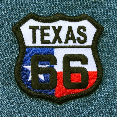 画像1: 刺繍 ワッペン ルート66 テキサス州旗/Patch Route 66 TEXAS
