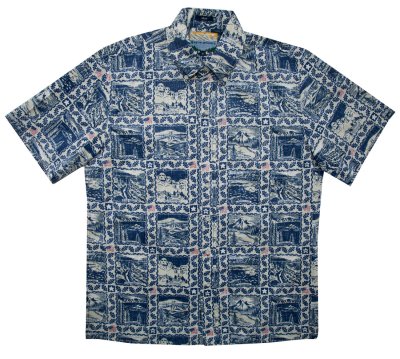 画像3: レインスプーナー アロハシャツ キャンプシャツ ナショナルパーク リバースプリント（ブルー）/Reyn Spooner National Parks Aloha Shirt Camp Shirt(Blue)