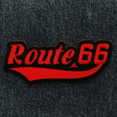 画像1: ワッペン ルート66 レッド・ブラック/Patch Route 66 