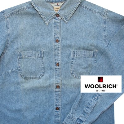 画像1: ウールリッチ レディース 長袖 デニム シャツ（デニムブルー）S/Woolrich Long Sleeve Denim Shirt(Women's)