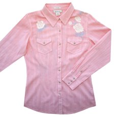 画像4: アリアット レディース 刺繍 ウエスタン シャツ（ピンク）M/Ariat Long Sleeve Western Shirt(Bright Peach/Women's) (4)