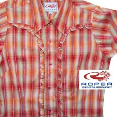 画像1: ローパー レディース ウエスタン シャツ（レッド・オレンジ/半袖）M/Roper Long Sleeve Western Shirt(Women's) (1)