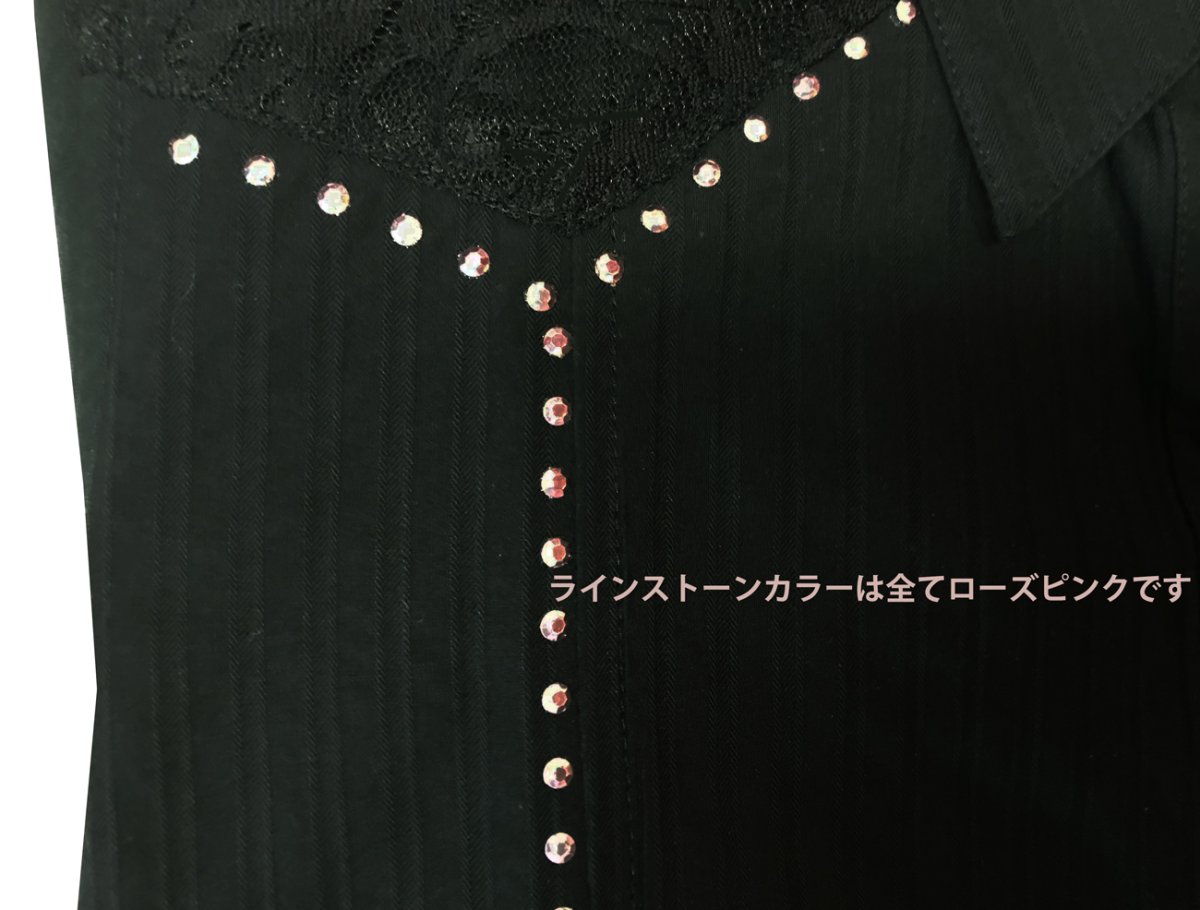 画像4: パンハンドルスリム ラインストーン レースヨーク カウガール ウエスタン シャツ(ブラック/ローズピンク)M/Panhandle Slim Long Sleeve Western Shirt(Black/Women's) (4)