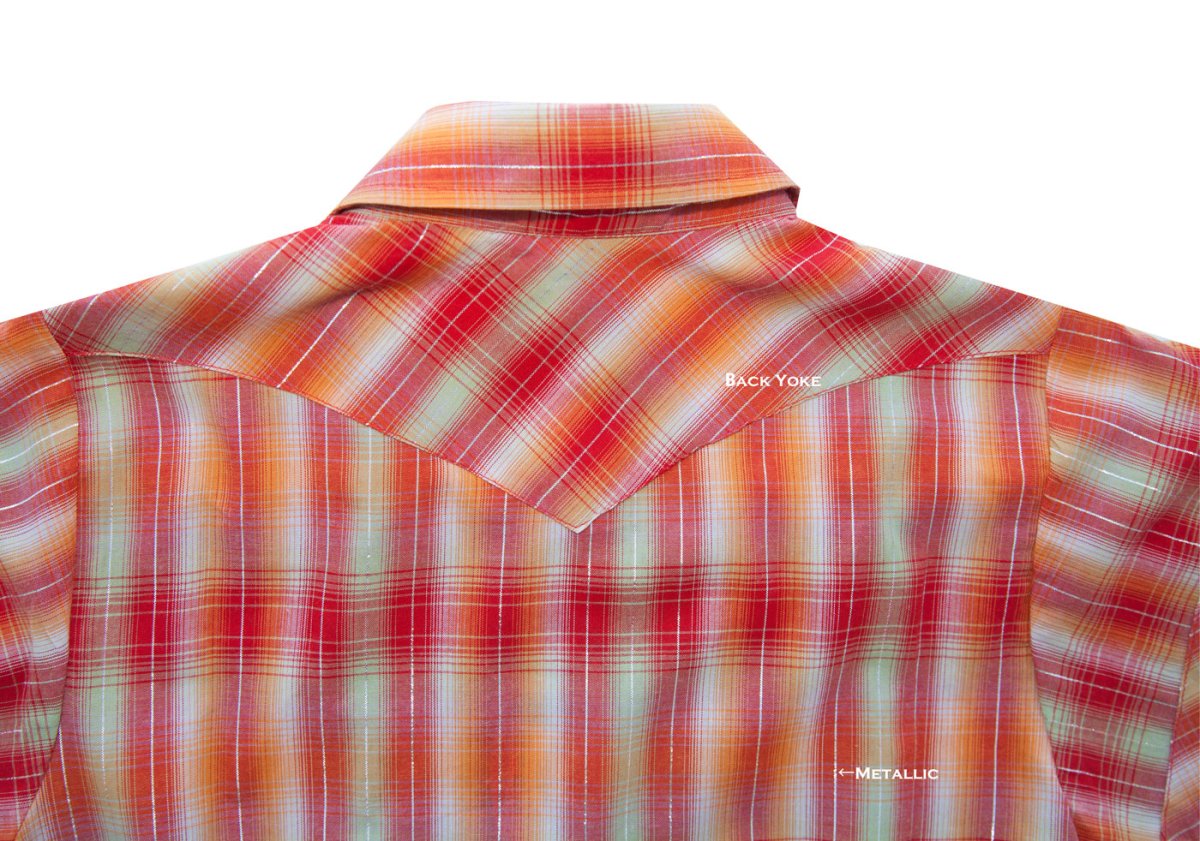 画像2: ローパー レディース ウエスタン シャツ(レッド・オレンジ/半袖)M/Roper Long Sleeve Western Shirt(Women's) (2)