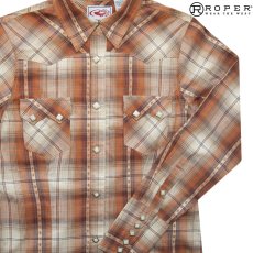 画像1: ローパー レディース ウエスタン シャツ（オレンジ・タン/長袖）S/Roper Long Sleeve Western Shirt(Women's) (1)