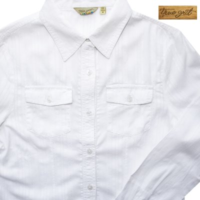 画像1: トゥルーグリット ボタンフロント バックヨーク ウエスタン シャツ カントリーシャツ（ホワイト）M/True Grit Western Button Shirt White(Women's)