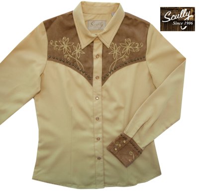 画像3: スカリー 刺繍 スタッズ レディース ウエスタン シャツ（長袖/マスタード）XS/Scully Long Sleeve Western Shirt(Women's)