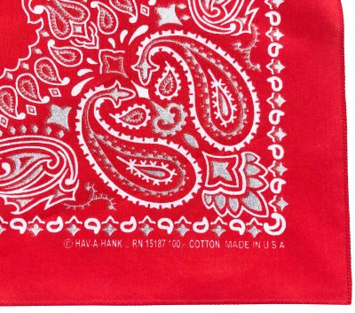 画像2: 光るバンダナ ハバハンク HAV-A-HANK ペイズリー（レッド・ホワイト・シルバー）/Bandana Paisley Red/White/Silver