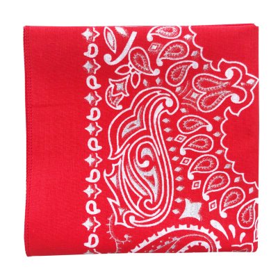 画像1: 光るバンダナ ハバハンク HAV-A-HANK ペイズリー（レッド・ホワイト・シルバー）/Bandana Paisley Red/White/Silver