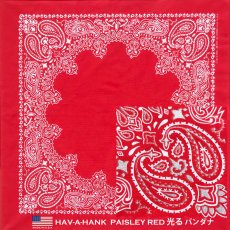 画像1: 光るバンダナ ハバハンク HAV-A-HANK ペイズリー（レッド・ホワイト・シルバー）/Bandana Paisley Red/White/Silver (1)