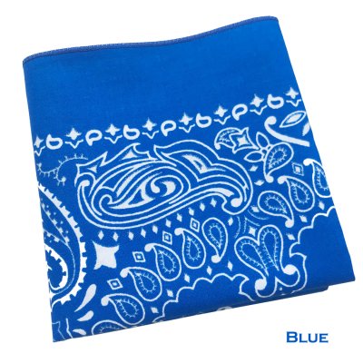 画像1: 光るバンダナ ハバハンク HAV-A-HANK ペイズリー（ブルー・ホワイト・シルバー）/Bandana Paisley Blue/White/Silver