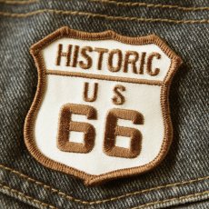 画像1: ワッペン ヒストリック ルート66 クリーム・ブラウン/Patch Route 66 (1)
