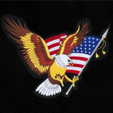 画像2: ワッペン ラージサイズ アメリカンイーグル&星条旗 （29cm×34cm）/Patch American Eagle& U.S.Flag (2)