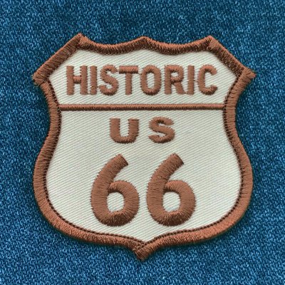 画像1: ルート66 ヒストリック US 66 ワッペン ブラウン/ Patch Historic Route 66