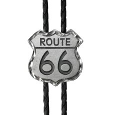 画像1: アメリカ ルート66 ダイアモンドカット ボロタイ（アンテイークシルバー）/Route 66 Diamond Cut Bolo Tie (1)