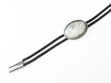 画像2: ウエスタン ボロタイ オニキス ロープエッジ ホワイト・ブラウン/Western Bolo Tie Onyx (2)