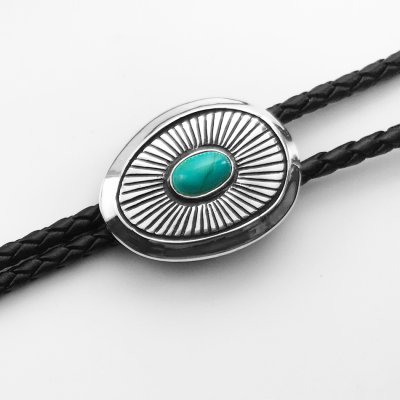 画像1: ボロタイ ターコイズ・シルバー/Bolo Tie