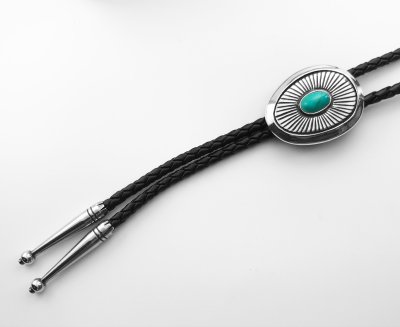 画像2: ボロタイ ターコイズ・シルバー/Bolo Tie