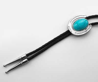 画像2: ウエスタン ボロタイ ホースシュー・ターコイズ/Western Bolo Tie(Horseshoe/Turquoise)
