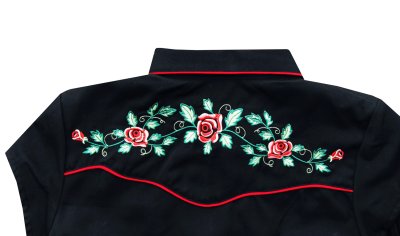 画像3: スカリー ウエスタン 刺繍 シャツ ブラック キャップスリーブ/Scully Western Shirt(Women's)