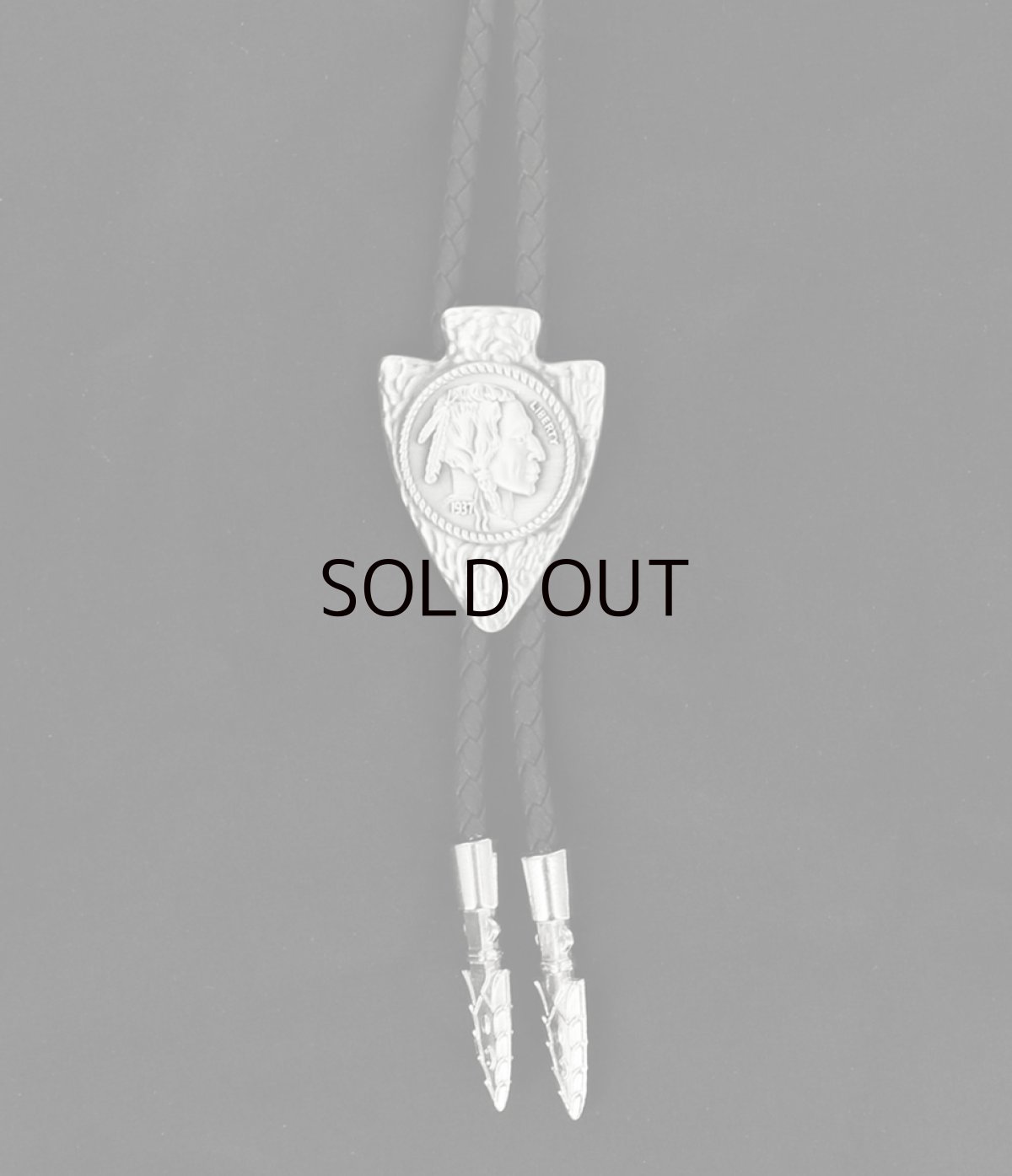 画像2: ウエスタン ボロタイ 5セントインディアン アローヘッドチップ/Western Bolo Tie 5cent Coin Arrowhead Tips (2)
