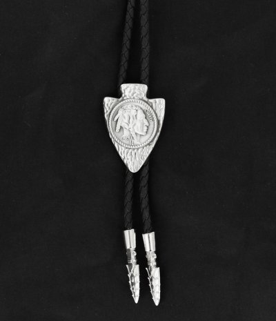 画像1: ウエスタン ボロタイ 5セントインディアン アローヘッドチップ/Western Bolo Tie 5cent Coin Arrowhead Tips