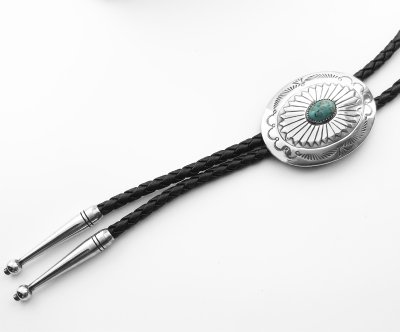 画像2: ボロタイ シルバー・ターコイズ/Bolo Tie